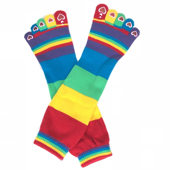 Accessories Nwot Rainbow Socks With Individual Heart Toes Poshmark